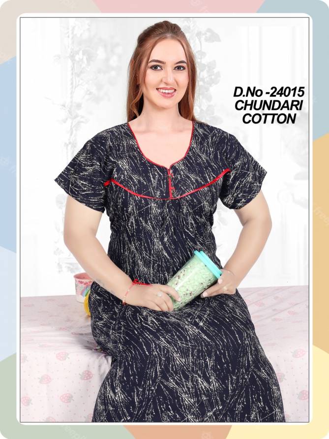 Chanderi Cotton Night 1 Printed Gown Nighty Wholesale Online
